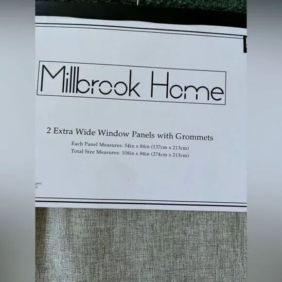 Millbrook Home Extra Wide Gray Linen Window Curtains Set 2 Panels 54x84 NWT - Picture 9 of 11
